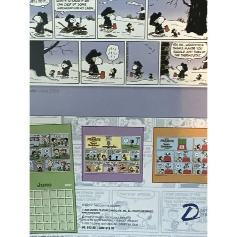 Snoopy Peanuts Through the Decades‎ 2001 - 16 month wall calendar - Daydream